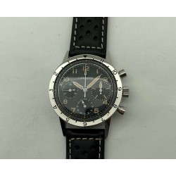 Montre Chronographe Landeron TYPE 20 TRI-COMPAX Mécanique Bracelet Cuir