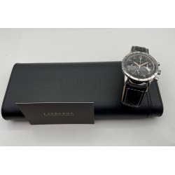 Montre Chronographe Landeron TYPE 20 TRI-COMPAX Mécanique Bracelet Cuir