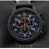 Montre Chronographe Landeron Racing Black PVD Cadran Carbone Mouvement Swiss Ronda
