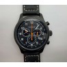 Montre Chronographe Landeron Racing Black PVD Cadran Carbone Mouvement Swiss Ronda