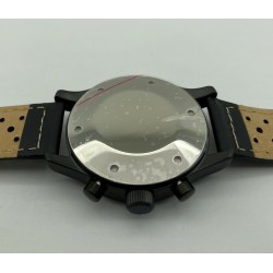 Montre Chronographe Landeron Racing Black PVD Cadran Carbone Mouvement Swiss Ronda