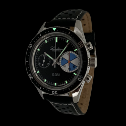 Montre Chronographe Landeron YACHTING PILOTE Mécanique Bracelet Cuir