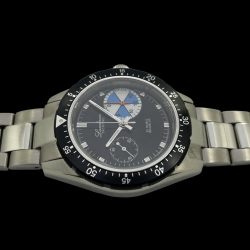Montre Chronographe Landeron YACHTING Verre Saphir Mécanique Bracelet Acier