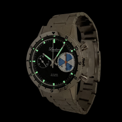 Montre Chronographe Landeron Yachting Type 20 Mécanique Bracelet Acier
