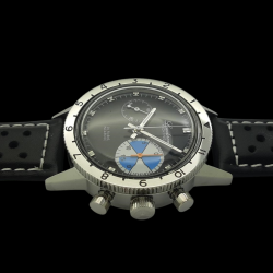 Montre Chronographe Landeron Yachting Type 20 Mécanique Bracelet Cuir