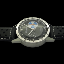 Montre Chronographe Landeron Yachting Type 20 Mécanique Bracelet Cuir