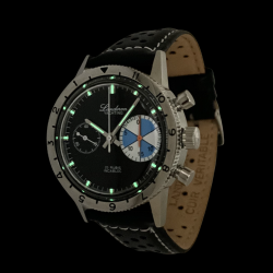 Montre Chronographe Landeron Yachting Type 20 Mécanique Bracelet Cuir