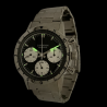 Montre Chronographe Landeron TYPE 20 PANDA TRICOMPAX Bracelet Mécanique Acier