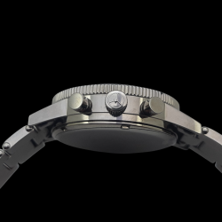 Montre Chronographe Landeron TYPE 20 PANDA TRICOMPAX Bracelet Mécanique Acier