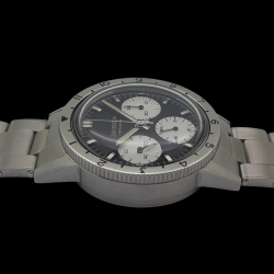 Montre Chronographe Landeron TYPE 20 PANDA TRICOMPAX Bracelet Mécanique Acier