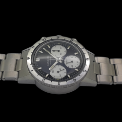 Montre Chronographe Landeron TYPE 20 PANDA TRICOMPAX Bracelet Mécanique Acier