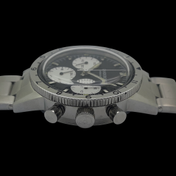 Montre Chronographe Landeron TYPE 20 PANDA TRICOMPAX Bracelet Mécanique Acier