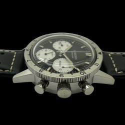 Montre Chronographe Landeron TYPE 20 PANDA TRICOMPAX MECANIQUE Bracelet Cuir